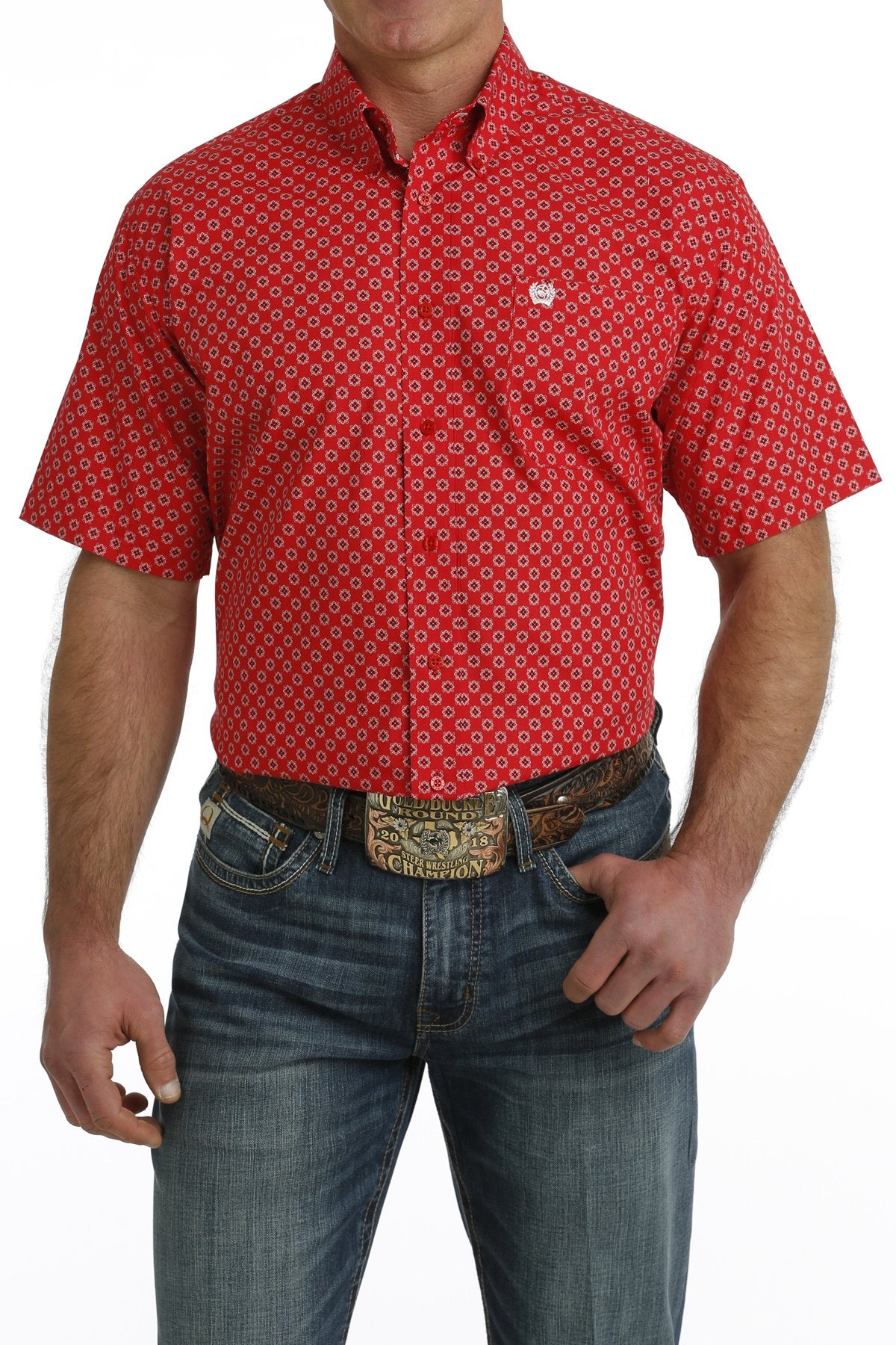 Cinch S/S Button Down [red]