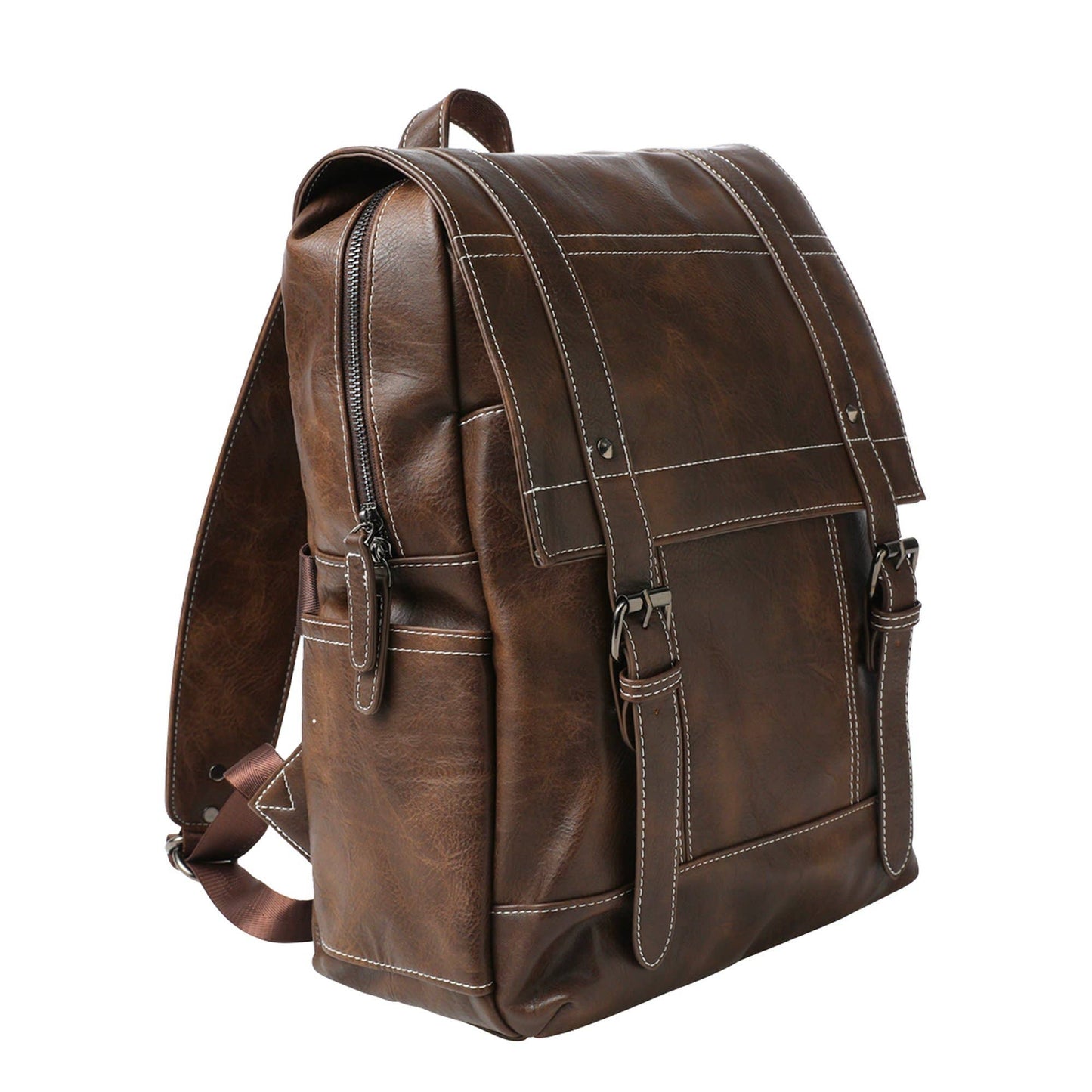 Drake Leather Backpack [brown]